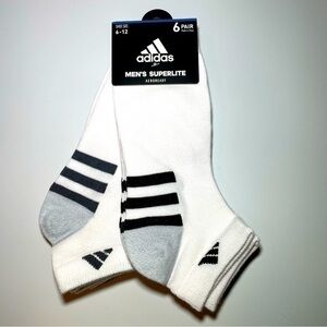 Adidas men’s low cut socks 6 pack size 6-12 white black gray